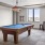 a pool table in a room